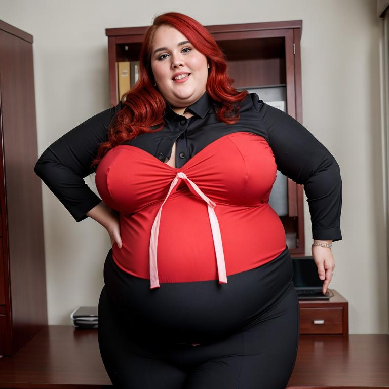 Office Business Suit Morbidly Obese Ssbbw Pregnant F Openart 3471