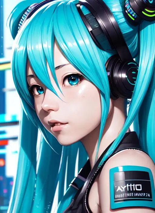 Prompt: youtube thumbnail of hatsune miku with blue hair and with cute face, cybercity, perfect composition, hyperrealistic, super detailed, 8k, high quality, trending art, trending on artstation, sharp focus, studio photo, intricate details, highly detailed, by greg rutkowski