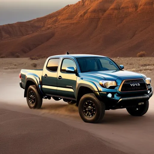 Prompt: High resolution, hyper realistic, high detail, picture of Toyota Tacoma, full screen