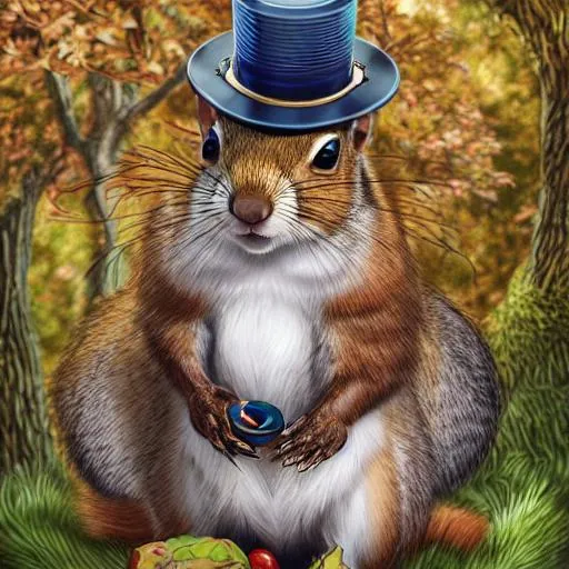 Prompt: portrait of a posh squirrel wearing a monocle and a safari hat, bushy moustach
a squirrel going super Saiyan , fantasy, intricate, highly detailed, digital painting, hyperrealistic, artstation, concept art, sharp focus, illustration , by Akira Toriyama










