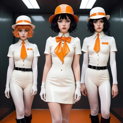 Prompt: Ghibli 2D anime style. Latex fashion in the style of Clockwork Orange. 