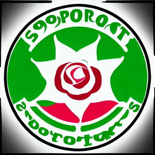 Prompt: Sport team logo with flower 