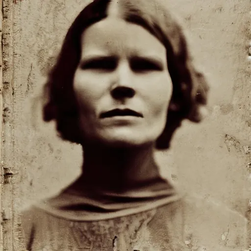Prompt: old vintage torn, consistent, clear photograph of a 30 year old norwegian woman