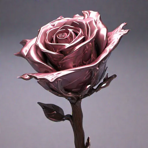 Prompt: crystalline rose mounted on a rosewood wand, intricate detail, concept art, epic lighting, finely-tuned, octane rendering