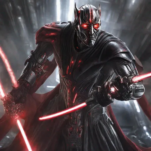 Prompt: Ultron and Darth maul combined 