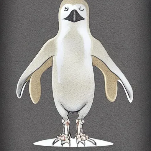 cute penguin graphic for a logo black and white | OpenArt