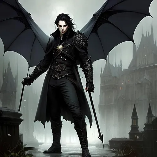 Prompt: Full body splash art of male vampire, handsome, androgynous, short white wavy hair, pale skin, dark medieval victorian noble clothes, elegant, highly detailed, intricate, smooth, sharp focus, artstation, digital painting, concept art, art by greg rutkowski, alphonse mucha and John William Waterhouse, dark, eerie, gothic, creepy, romantic