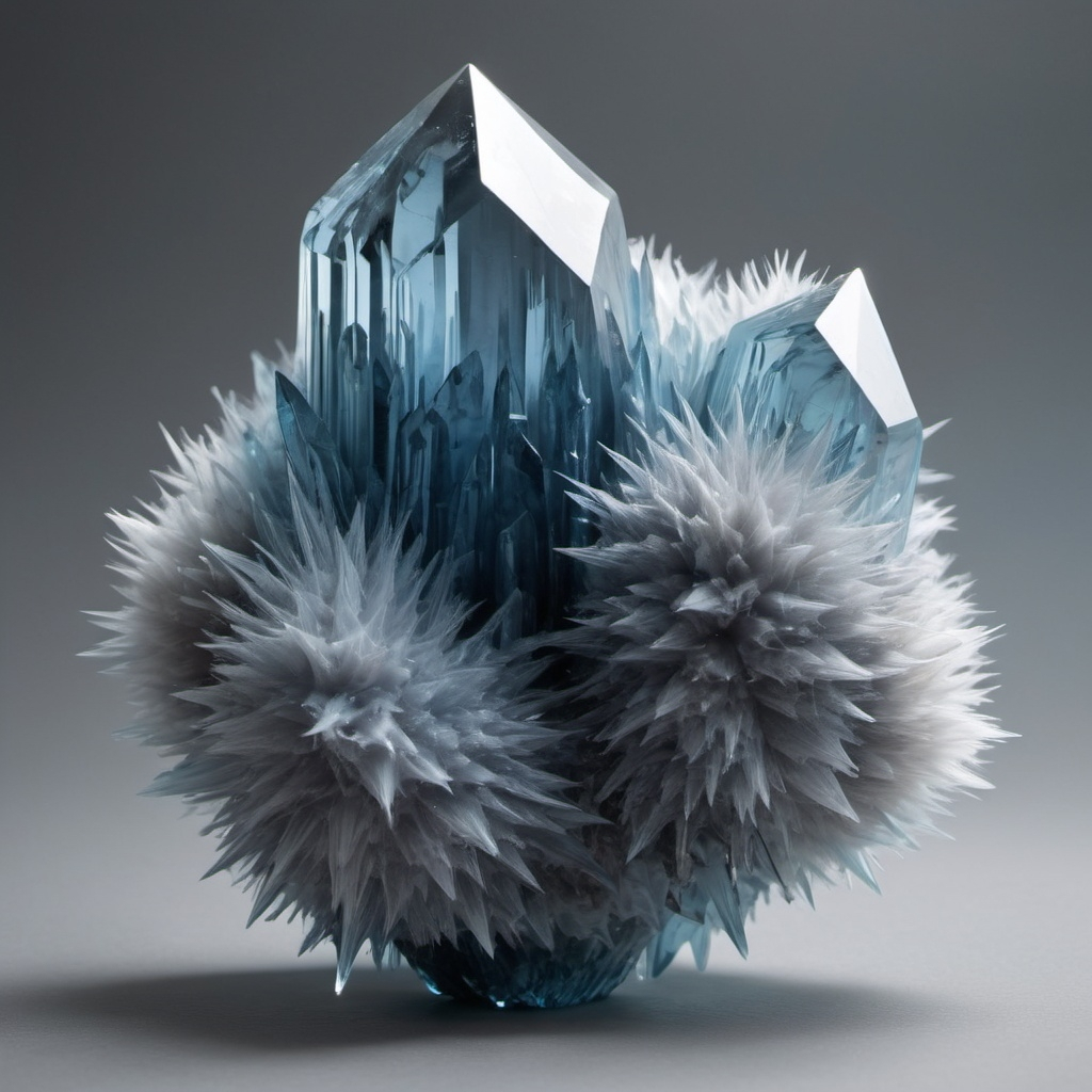 multidimensional grey-blue watery crystal shape fluffy