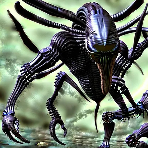 Prompt: Alien Xenomorph insects 