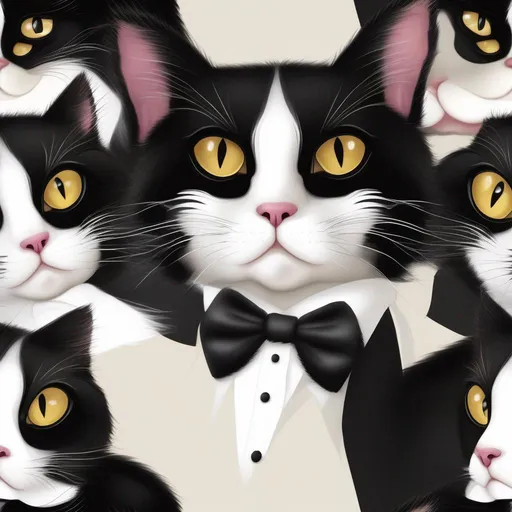 Prompt: Realistic tuxedo cat