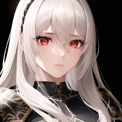 Prompt: "A close-up photo of a female knight with dark armour, predator like red eyes, in hyperrealistic detail, with a slight hint of loneliness in her eyes. Brown skin. Her face is the center of attention, with a sense of allure and mystery that draws the viewer in, but her eyes are also slightly downcast, as if a sense of loneliness is lingering in her thoughts. The detailing of her face is stunning, with every pore, freckle, and line rendered in vivid detail, but the image also captures the subtle emotions of loneliness that might lie beneath her surface"