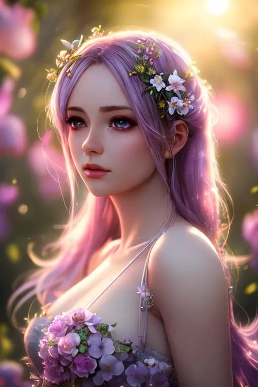 Prompt: Fairy photorealistic, HDR, ultra high-detail, centered, bokeh, lens flare, foggy dusk, bloom, light bloom, cinematic lighting, high dynamic range, depth of field, full pose, beautiful face, mature, 