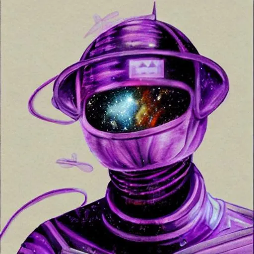 Prompt: purple space man