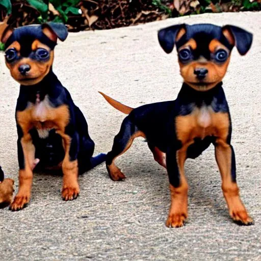 Prompt: pretty min pin puppies