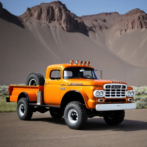 Prompt: a 1965 Dodge Power Wagon W200 as a Sports car