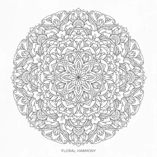 Prompt: floral mandalas for coloring book. do not color in picture. one picture on a page.