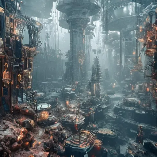 Prompt: a city sunk to the bottom of the sea, sparkling lights everywhere