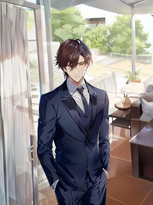 Prompt: handsome male with suit

