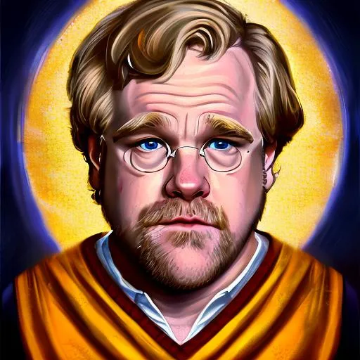 Prompt: Philip Seymour Hoffman as a Greek Orthodox Icon 