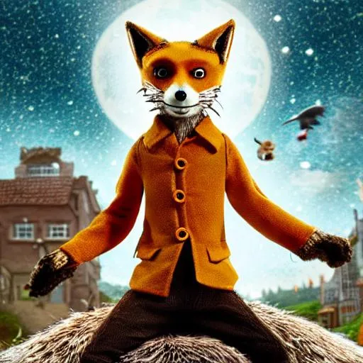 Prompt: fantastic mr fox in the end of the world