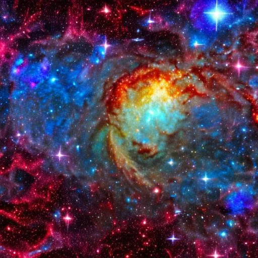 Prompt: red galaxy space star super nova