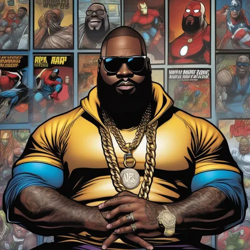 Prompt: the rap artist "rick ross
" as a marvel comic superhero 