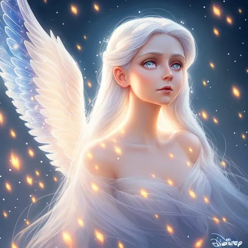 bust of a beautiful angel in the style of Disney Pix... | OpenArt