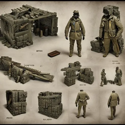 Prompt: trench, military, scifi, cross section