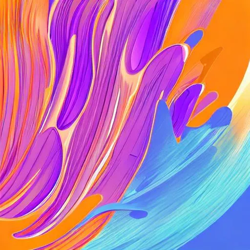 Prompt: Simple shapes art colors sketch abstract purple orange shapes waves white background
