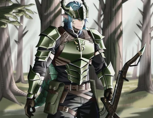 A dragonborn ranger wearing basic leather armor with