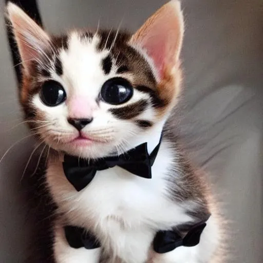 Prompt: Kitten Wearing A Tuxedo