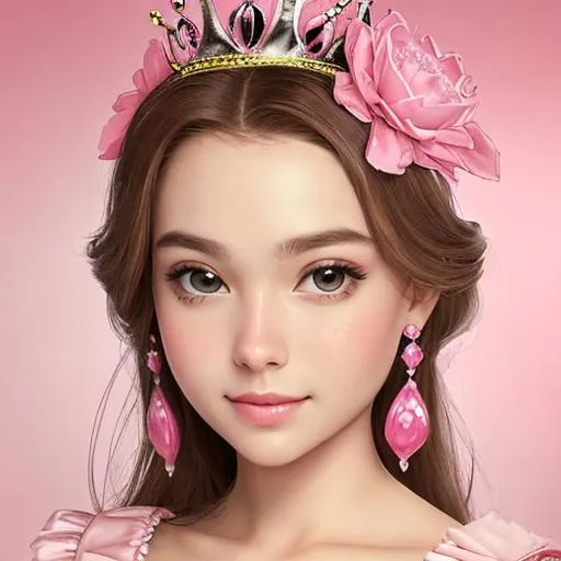  princess wearing pink facial closeup