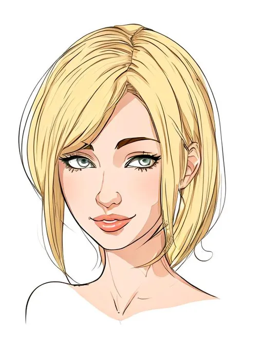 Prompt: Beautiful woman cartoon portrait 