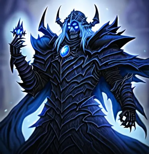 Prompt: Necromancer lich king king of the undead