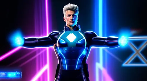 Prompt: High-resolution hyperrealistic photo of x-man {cable} nathan-summers merged with powerhouse [franklin-richards] hyperstorm, {adult man}, all the power, glowing eyes, glowing aura, photorealistic, highly detailed, uhd, hdr, 64k