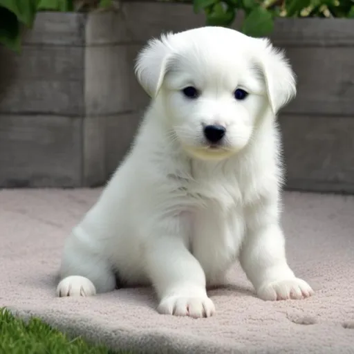 Prompt: white 
puppy