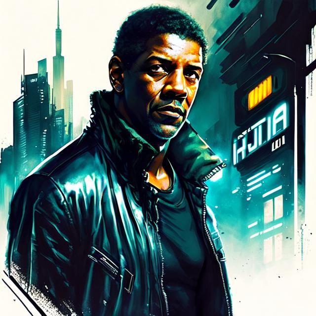 Denzel Washington as Blade Runner 2047, uhd, 4k, hyp...