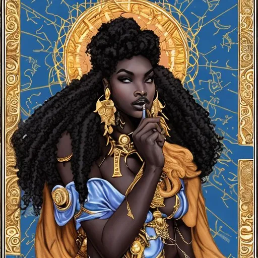 Prompt: Black woman as a Taurus deity


