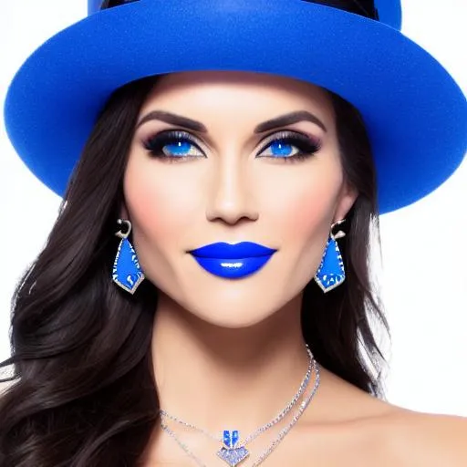 Prompt: Emma Stone and Kristi Noem in church, blue lipstick, candy pleasant face, blue eyes, white eyeshadow, Sugar Hat, Decagon Earrings. Blue heart necklace, Rifles, Neutral color scheme, ultradetailed, 8k resolution, perfect, smooth, high quality, shiny. 