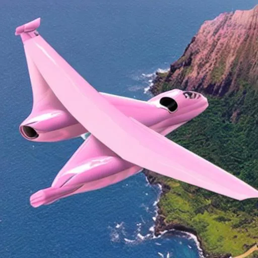 Prompt: bugs bunny flying his pink private jet to hawaii