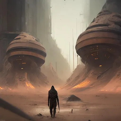 Prompt: a scene from Dune 2021  the film Paul Atreides meets Vladimir walks through the Harkonnnen base  .
masterpiece, textured Speedpaint with large rough brush strokes and paint splatter by Jeremy Mann, Carne Griffiths, Junji Ito, Robert Oxley, Ismail Inceoglu, masterpiece, trending on artstation, particles, oil on canvas, highly detailed fine art, ink painting, hyperrealism | Pixar gloss | polished, Anato Finnstark | Android Jones | Darek Zabrocki, Boris Vallejo, David Palumbo, Donato Giancola, Frank Frazetta, colorful, deep_color vibrant, John Stephens, Jordan Grimmer, John Howe, Julie Bell, Mark Brooks, Dan Mumford | comicbook art | perfect_concept art | 3D shading | bright_colored background radial gradient background | cinematic Reimagined by industrial light and magic fairy_home!, centered, acrylic painting, trending on pixiv fanbox, palette knife and brush strokes, style of makoto shinkai jamie wyeth james gilleard edward hopper greg rutkowski studio ghibli genshin impact, perfect composition, beautiful detailed intricate insanely detailed octane render trending on artstation, 8 k artistic photography, photorealistic concept art, soft natural volumetric cinematic perfect light, chiaroscuro, award - winning photograph, masterpiece, oil on canvas, raphael, caravaggio, greg rutkowski, beeple, beksinski, giger