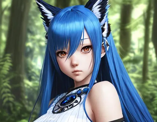 Prompt: hyper realistic anime girl dressed like a bluejay, beautiful, symmetrical face, early twenties, sitting in a forest, hyper attention to detail, super intricate, final fantasy, shadows, high fantasy, post steampunk, cinamatic, western background, micro details, lifelike, photo realistic, dream, insanely detailed
