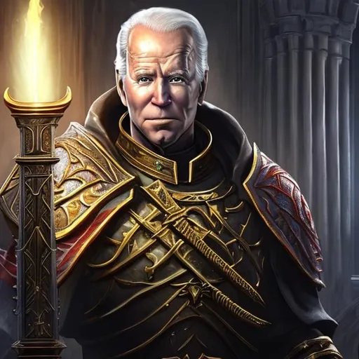 Prompt: Joe Biden as Emperor Uriel Septim VII from Elder Scrolls 4: Oblivion, giving you a quest, dark sewer, torchlight