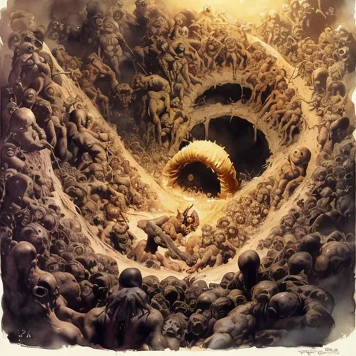 Prompt: the first level of hell,First Circle (Limbo)— filled with humans, watercolor by Frank Frazetta ssor 16:0 sav 5
-- 750 --q 2 - 