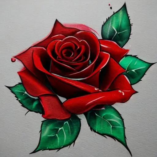 Realistic rose tattoo drawing By samiradragonfly | TheHungryJPEG