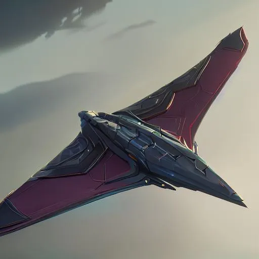 Prompt: concept art of a futuristic flying wing