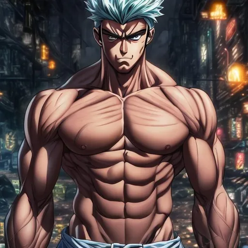 Muscular Anime Man Shirtless Manga Boy