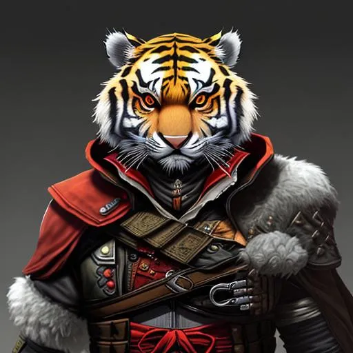 Prompt: Furry Tiger As A Assassin From Assassin's Creed 