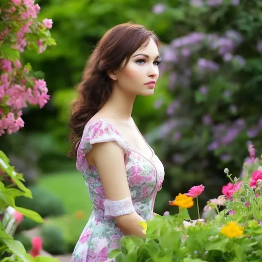 Prompt: A beautiful Lady standing in garden ai picture 