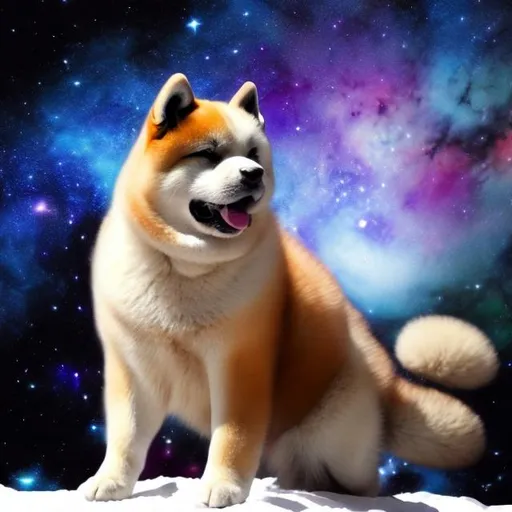 Prompt: space akita PHOTO, surprise me